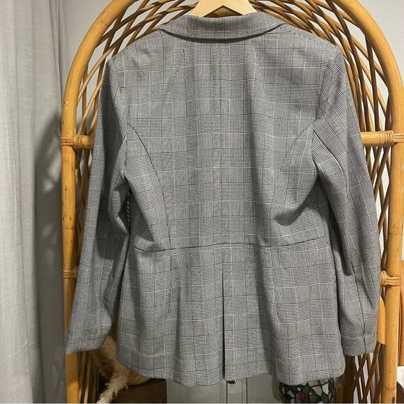 INC International Concepts Size XL Black/White Glen Plaid Blazer Double Breasted - Picture 3 of 7